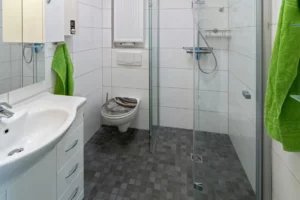 Ferienhaus Deichgraf in Dornumersiel Badezimmer