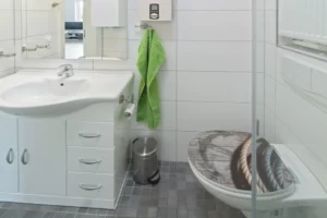 Ferienhaus Deichgraf in Dornumersiel Badezimmer